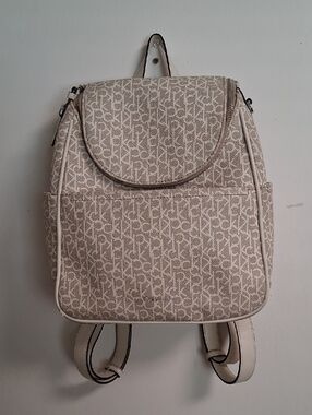 Calvin Klein Monogram Cream/Tan Backpack